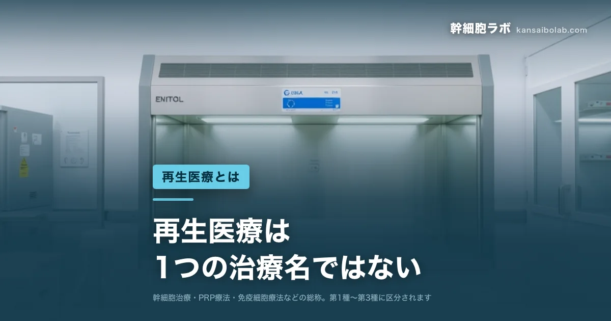 再生医療とは｜再生医療は1つの治療名ではない